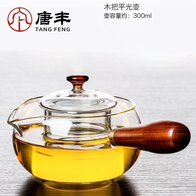 家柏饰(CORATED)耐热玻璃壶高硼硅煮茶壶煮茶炉温茶壶温差器泡茶壶侧把玻璃壶z高清大图