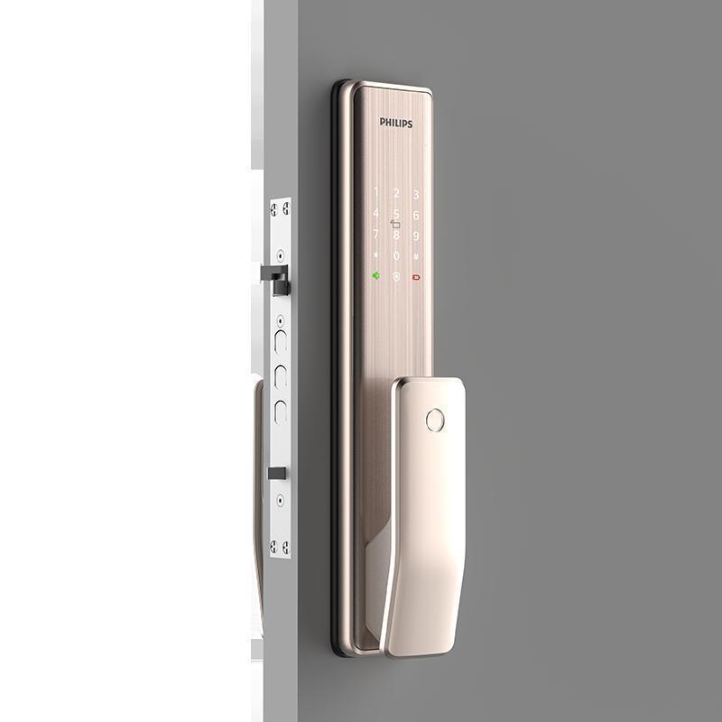 飞利浦(Philips)智能门锁 阿尔法(Alpha 蓝牙版)全自动家庭用防盗锁推拉全自动 电子锁 香槟金