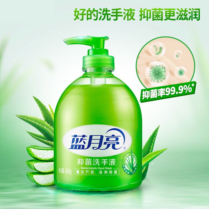 蓝月亮500g芦荟瓶+芦袋 洗手液 2件装（单位：件）
