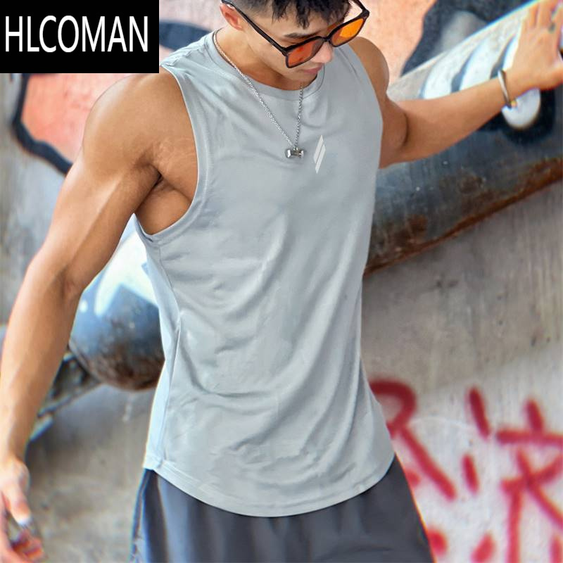 HLCOMAN健身无袖背心男休闲运动夏季修身潮牌t恤篮球坎肩训练服衣服撸铁