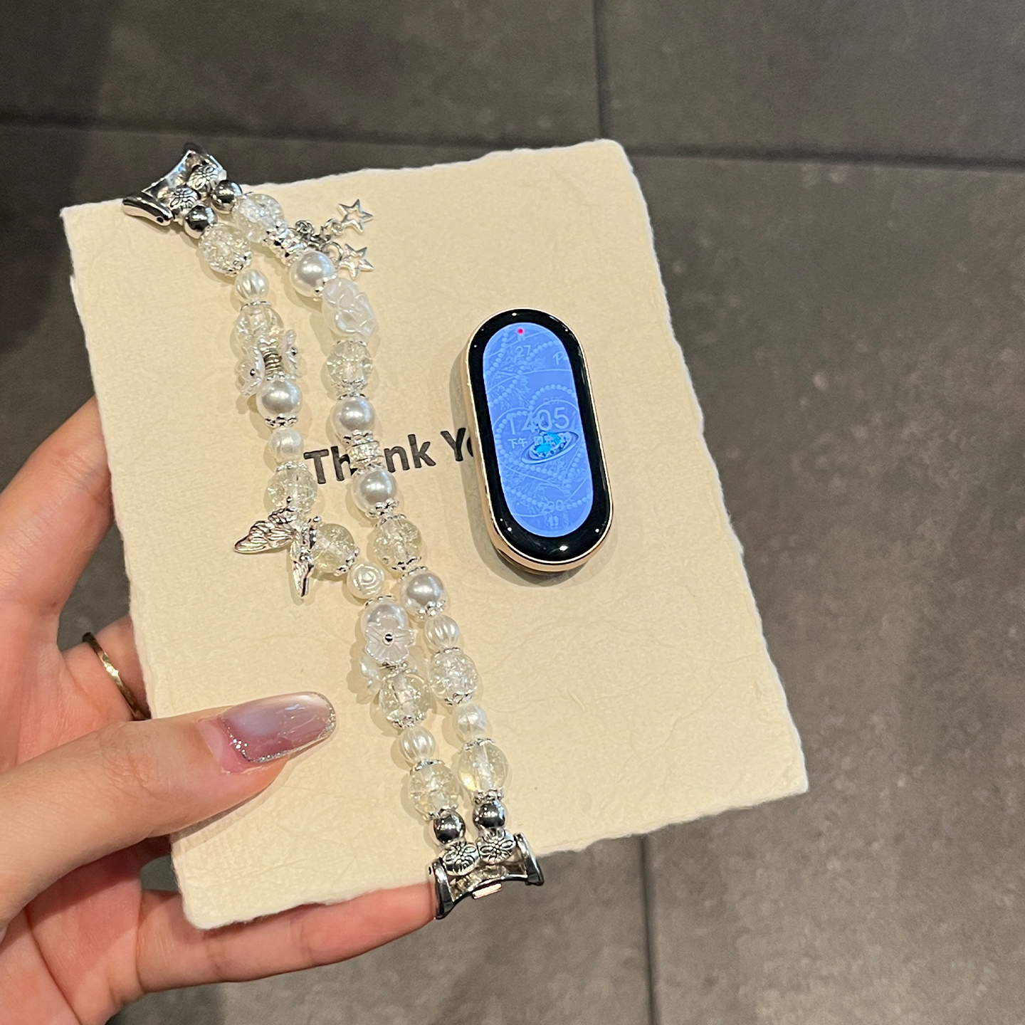 适用于小米手环10表带Xiaomi9手表8爆裂珠蝴蝶串珠3139B 蝴蝶 9