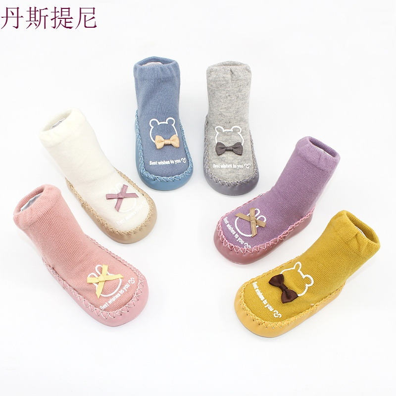 婴儿鞋袜春秋0-6-12个月宝宝地板袜软底男女童学步袜子薄款防滑冬