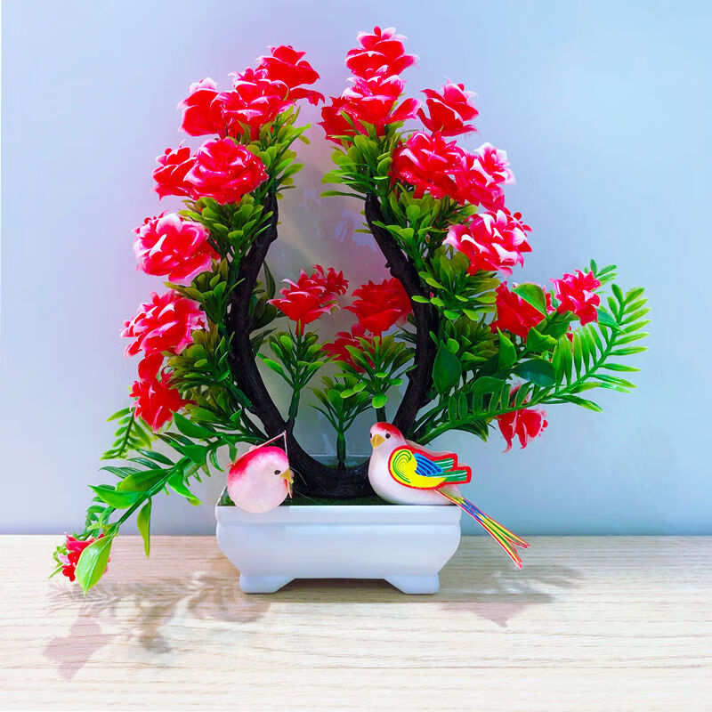 维诺亚新款假花仿真花仿真塑料盆景酒柜客厅婚房装饰玄关摆放摆件高清大图