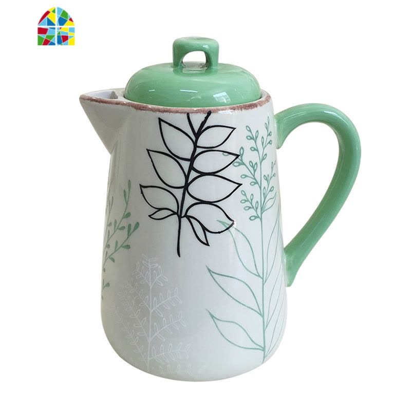 家用凉水壶陶瓷水具北欧风格冷水壶茶水壶水杯耐热高温大容量茶壶 FENGHOU 1壶4杯(款式三)图片