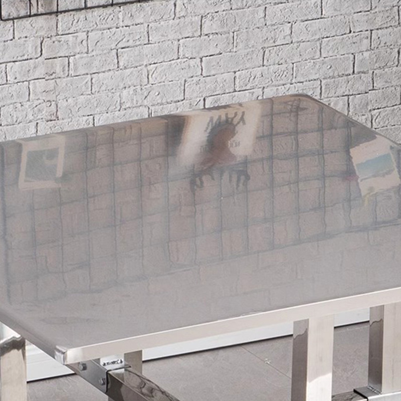 帅畅学校食堂不锈钢餐桌椅4人6人8人位员工饭堂连体快餐桌椅组合4人位不锈钢(加固)高清大图