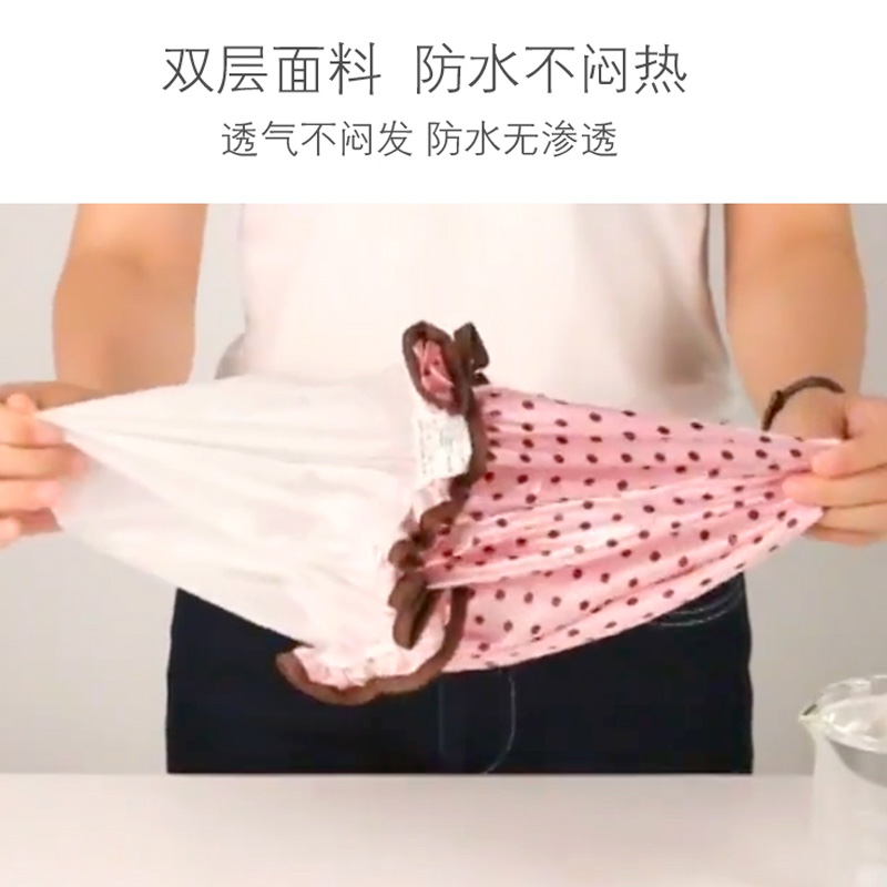 浴帽女防水洗澡可爱卡通淋浴头套厨房防油烟帽长发洗头帽双层加厚 三维工匠 单层蝴蝶灰色遇水可变色高清大图