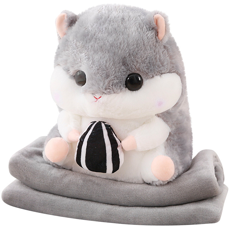 仓鼠冬季暖手抱枕插手毛绒玩具娃娃可爱冬天充电捂手女学生三合一