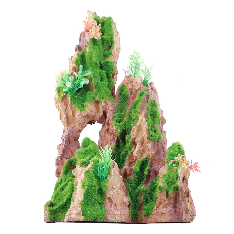生态鱼缸造景套餐假山摆件装饰品小型创意水大型缸大号松皮石高清大图
