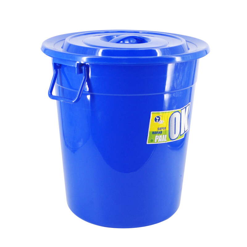英飞力(LAUTEE)YY-D024 蓝色带盖圆形水桶 100L 工业用大桶