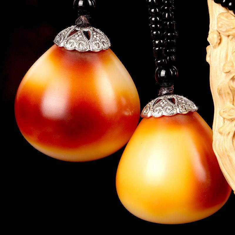 佛心果吊坠原籽金包玉手把件老果释迦菩提佛心菩提超大彩色金镶玉新果