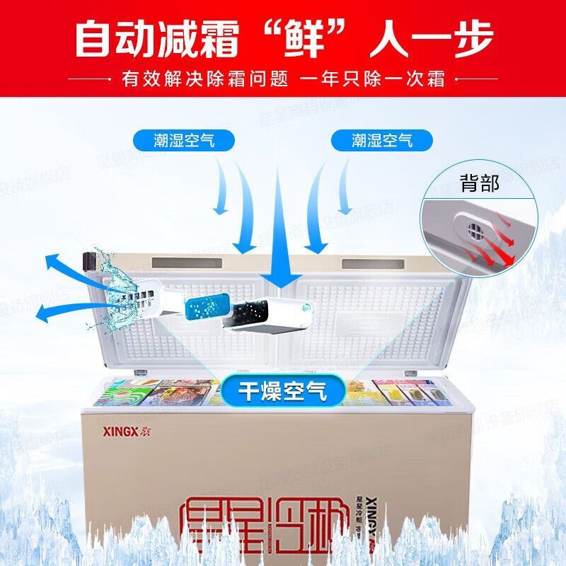 星星(XINGX)BCD-270GCT家用商用双温冰柜铜管大容量冷冻柜单温卧式小冰柜家用小型冷柜保鲜冷藏高清大图