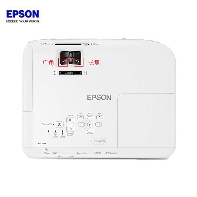 爱普生(EPSON)CB-W05【100英寸16:10电动幕布】商务办公会议投影机家用高清投影仪高清大图