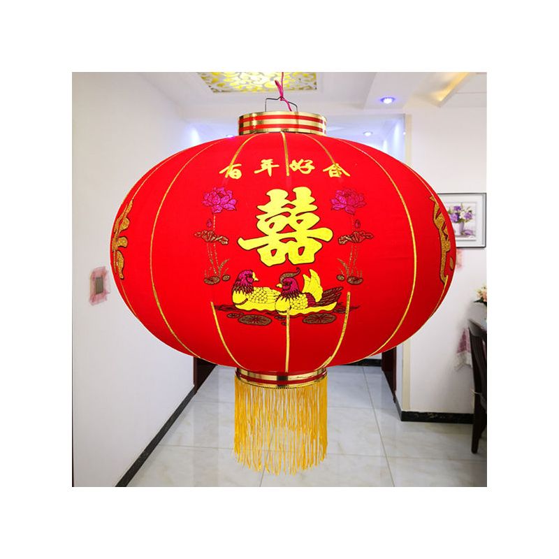 60#撑开直径约35厘米高30厘米 欢度佳节一对|结婚用品结婚灯笼喜字