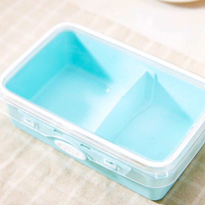 纯色简约塑料1层便携学生保温饭盒 微波炉加热密封日式便当盒 餐盒 分格糖果色生活日用家居器皿便当盒