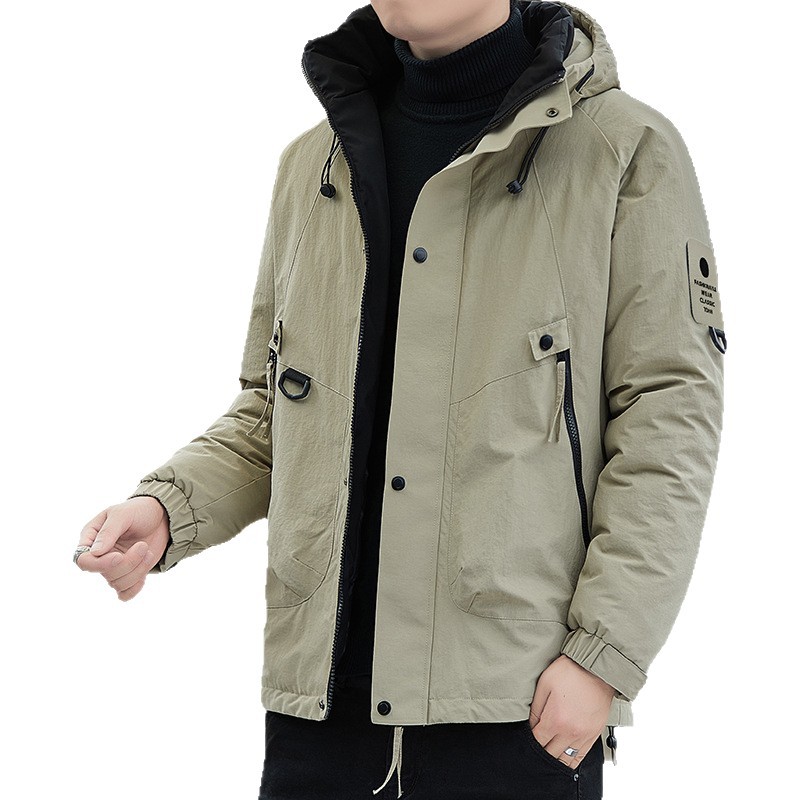 啄木鸟户外冲锋衣男士外套冬季潮流羽绒棉服加厚棉衣连帽宽松棉袄高清大图