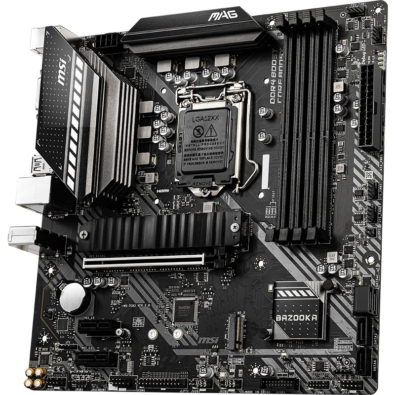 微星(MSI)主板 B560M BAZOOKA火箭炮电脑主板 (INTEL B560/LGA 1200)