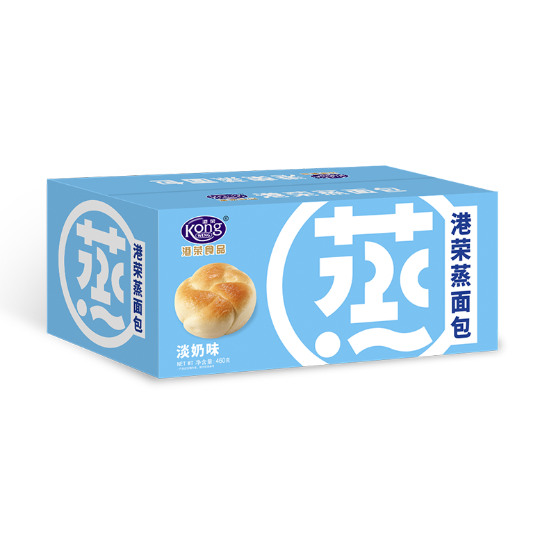 港荣(Kong WENG) 蒸面包 手撕夹心面包 淡奶味460g*2