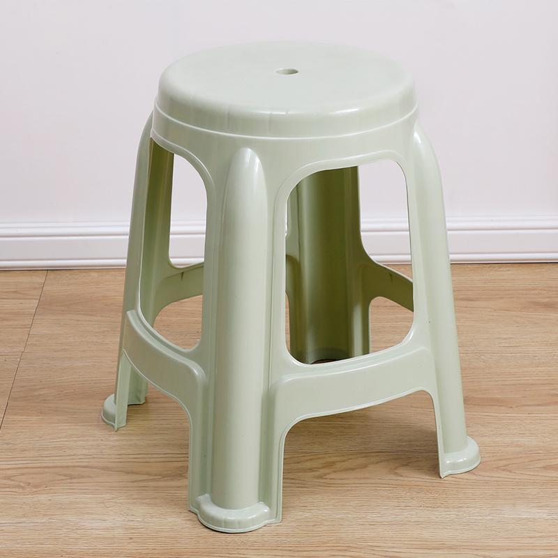 汐岩加厚塑料凳子家用板凳方凳高凳简约客厅餐桌塑胶椅经济型胶凳椅子 单色款浅绿色:10张