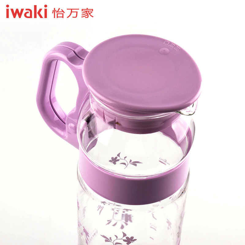【百年品牌，精致生活，高端耐热玻璃水壶】TC-CS-2V1C 怡万家iwaki耐热玻璃 臻品冷水壶二件套梦幻紫