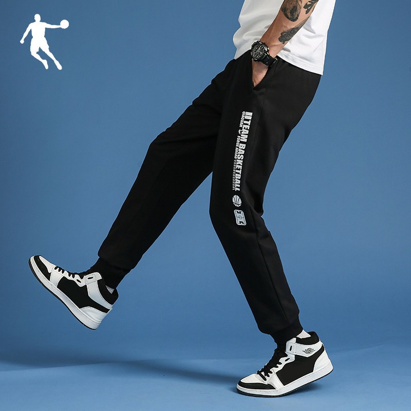 乔丹运动裤男裤国潮新款束脚长裤卫裤宽松跑步休闲裤子男视频