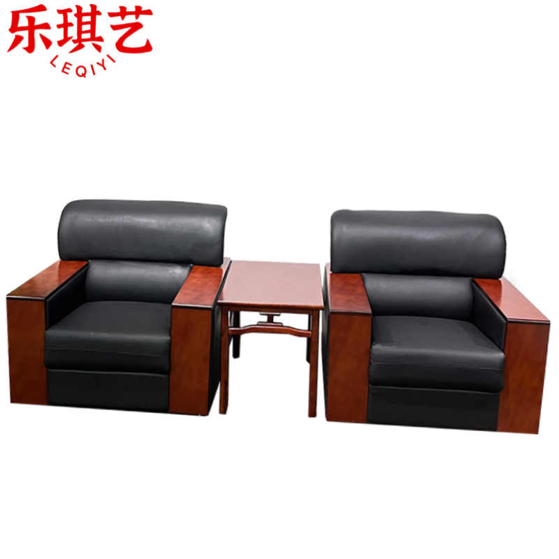 乐琪艺休闲沙发+茶几木质套高清大图
