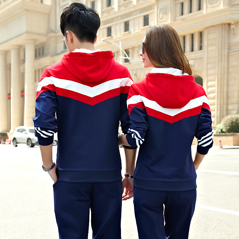 锋非凡品牌情侣运动套装春秋季男士运动服大码女款韩版时尚修身开衫连