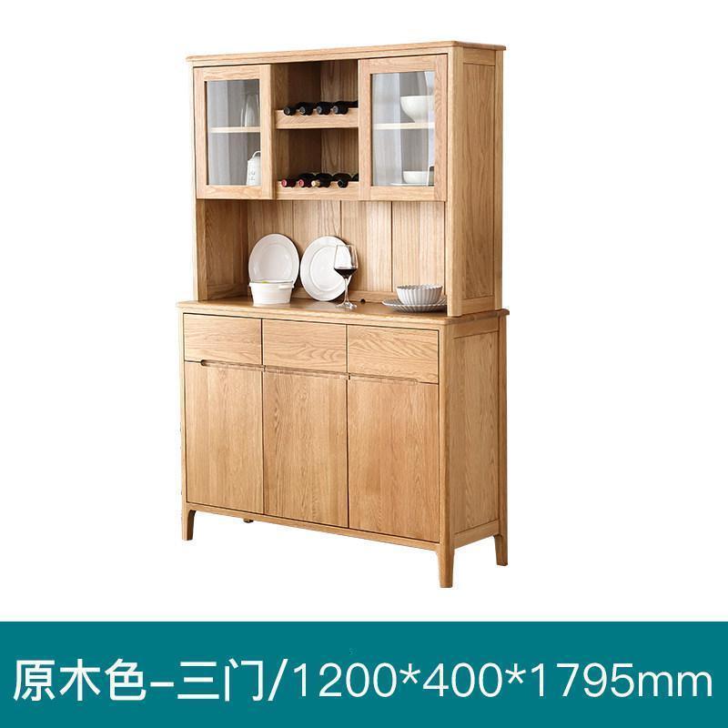 森美人实木餐边柜现代简约橡木碗柜展示柜简约餐厅储物柜A5142高清大图