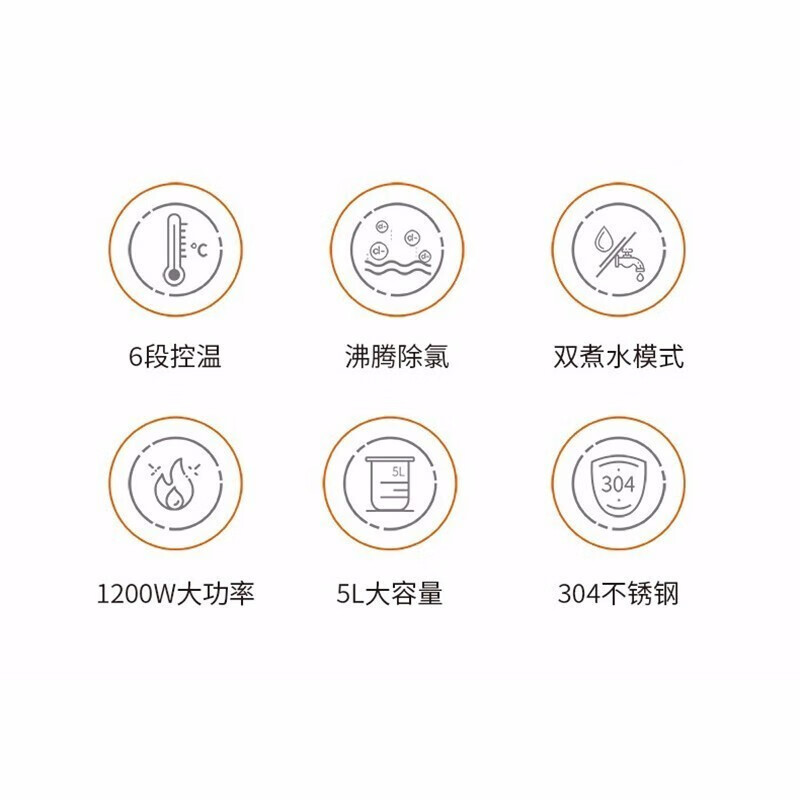Joyoung九阳 电热水壶保温家用304不锈钢烧水壶全自动智能恒温5L电热水壶K50-P11深灰色高清大图