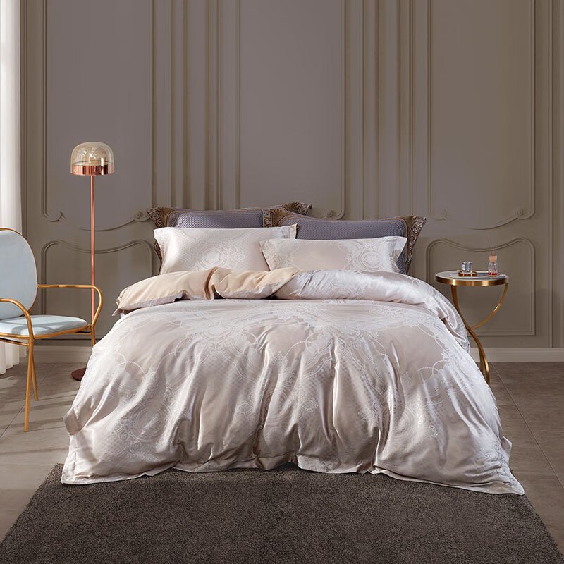 罗莱家纺写意华庭提花四件套被套200230cm棉50写意华庭