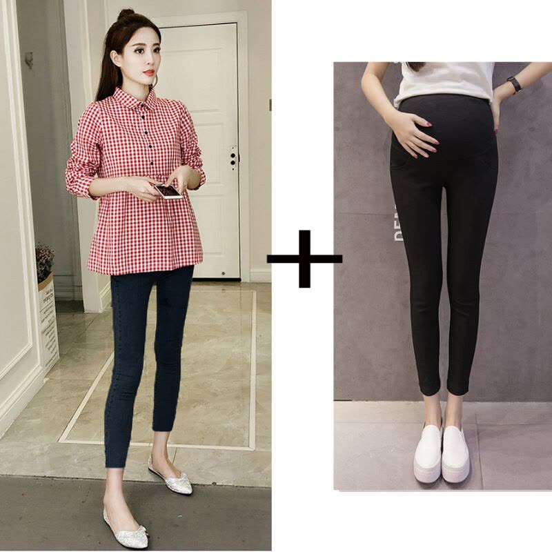 迪鲁奥(DILUAO)儿童乐园孕妇秋装套装时尚款装衬衫秋季洋气长袖上衣潮款裤子两件套图片