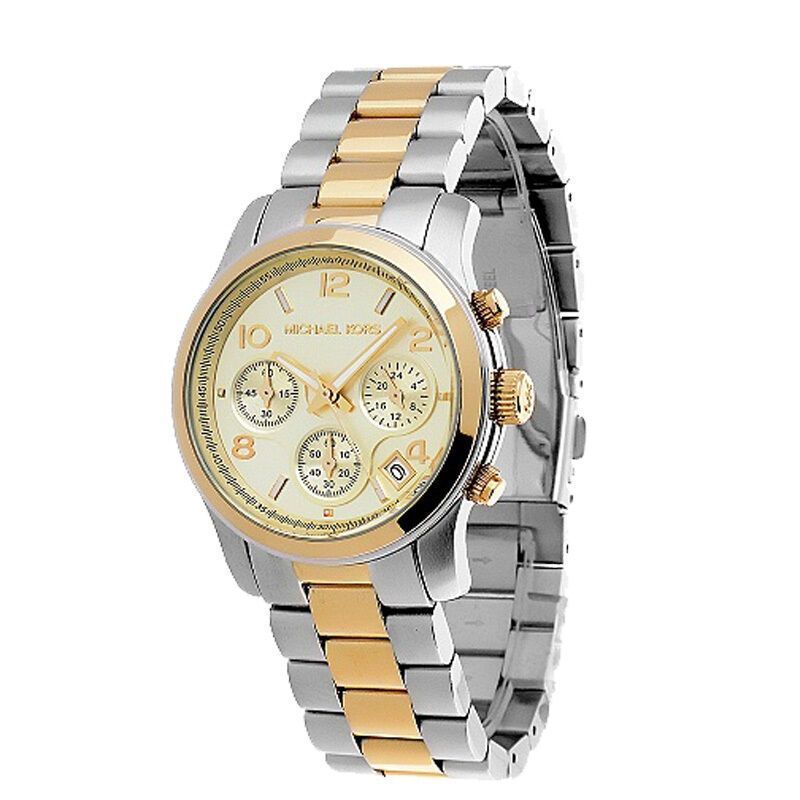 迈克科尔斯michaelkorsmk手表休闲时尚金属表带时尚三眼计时石英女士