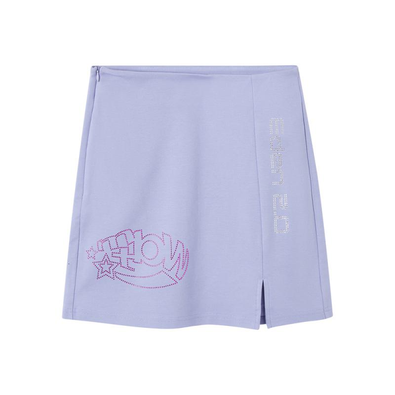 纯棉包臀裙2022夏季新款时尚修身印花开叉女士针织半裙_131 M:160/66A 苦菜紫