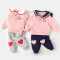 儿童春秋男女长袖两件套小樱桃套装