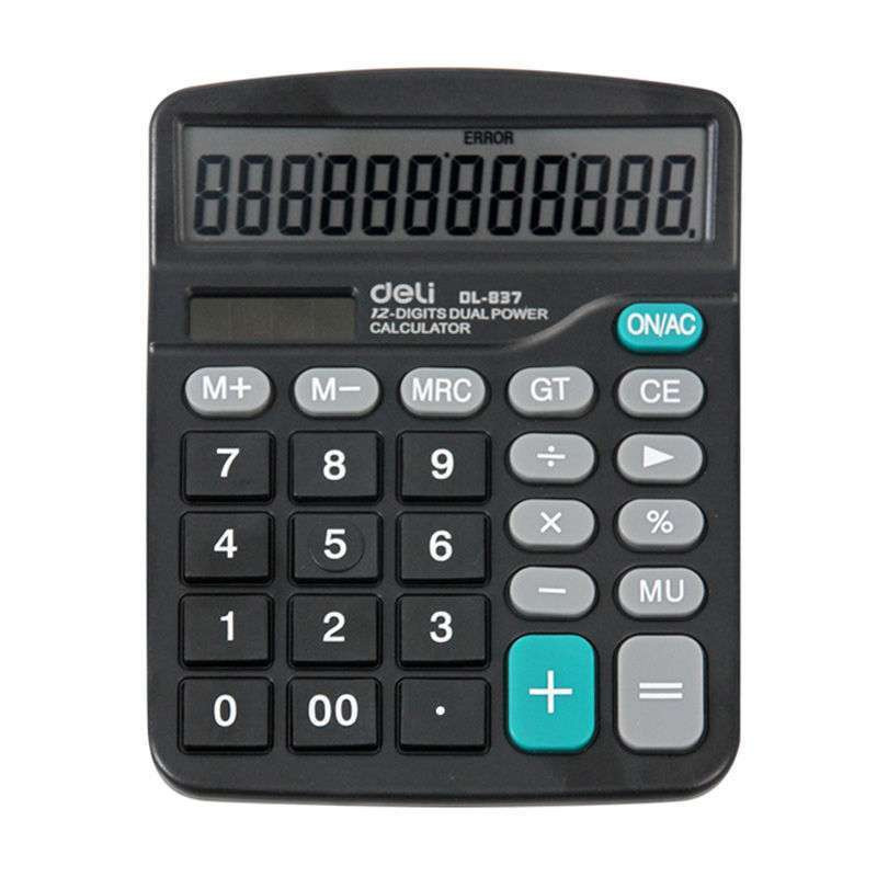 得力(deli)837ES 12位太阳能双电源计算器