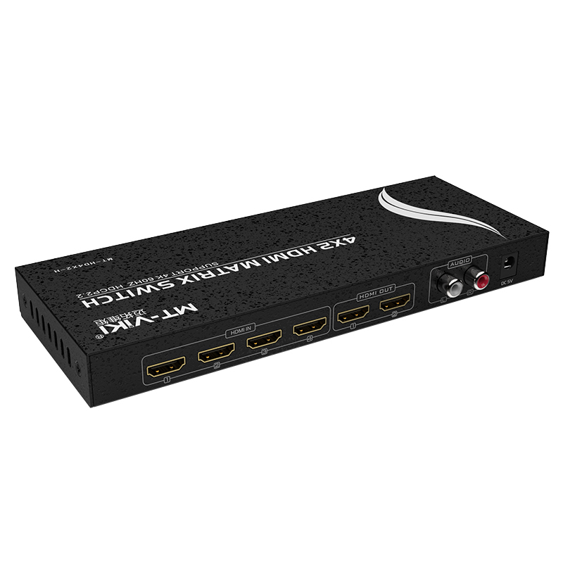 迈拓维矩MT-HD4X2-H高清HDMI2.0矩阵切换器分配器4进2出显示不同画面音视频分离支持4K60HZ