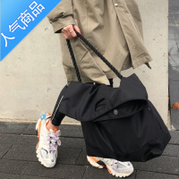 FENGHOU港风休闲大容量单肩包包女2021新款简约复古手提旅行包暗黑斜挎包旅行包男女