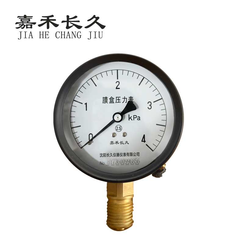 嘉禾长久 膜盒压力表检测型 YE60 块 0-4Kpa