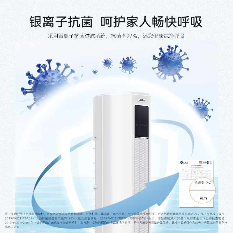 美菱 KFR-51LW/MLW2TR1 2匹特省电柜机空调 超一级能效 变频冷暖 客厅立式空调圆柱节能 智控自清洁 2匹高清大图