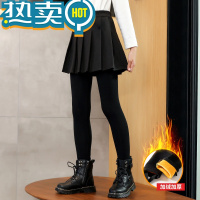 绿彩虹光女童内搭裤加绒2023新款冬装女孩裤裙儿童假两件裙裤大童秋冬裤子