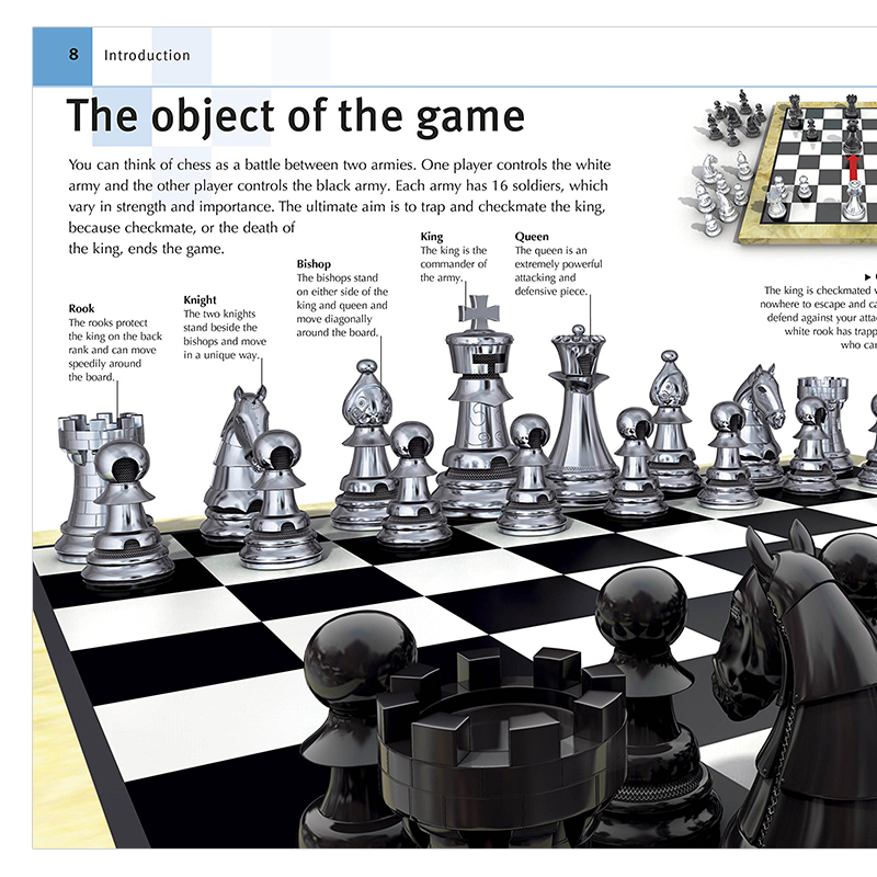 [正版]DK出品如何下国际象棋英文原版 How to Play Chess 西洋棋教程精装初学者下棋参考科普百科新手指高清大图