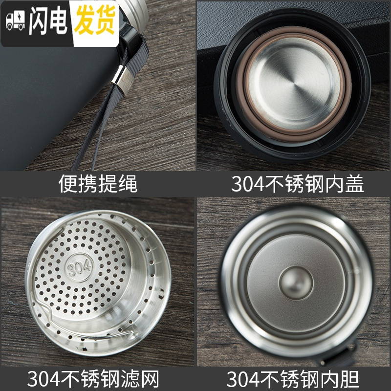三维工匠保温杯大容量1000男便携茶杯女户外定制水杯大号不锈钢水壶 750绿色316钢内胆3731