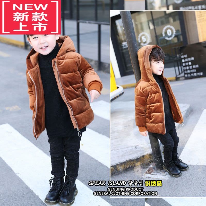 可莉允童装男童棉衣2021冬季新款儿童加绒加厚棉服小童韩版宝宝棉袄洋气图片