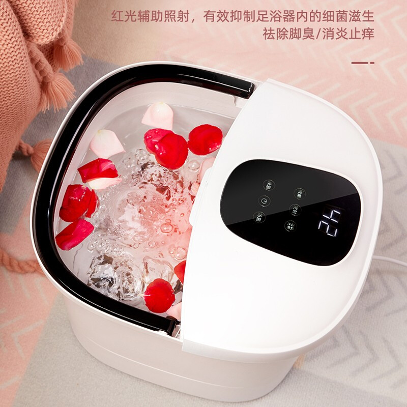 上亨(shangheng) 足浴盆电动按摩加热养生洗脚盆多功能家用全自动高深泡脚桶过小腿足疗泡脚神器 旋钮款高清大图