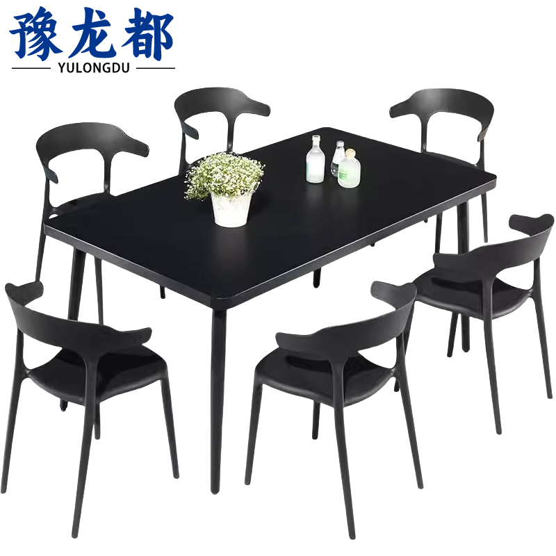 豫龙都 餐桌椅 六椅套高清大图