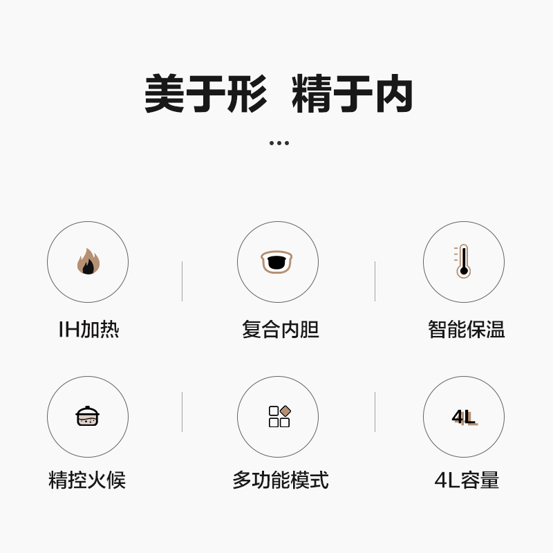 格力大松(TOSOT)电饭煲GDCF-40x61c家用多功能IH电磁加热智能电饭锅全自动4L大容量煮饭锅2-4-6人适用