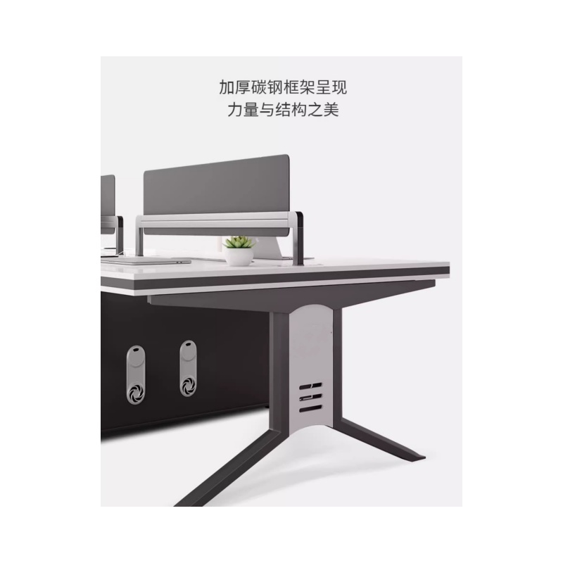 铭思达办公桌1.4米对坐双人含椅套高清大图