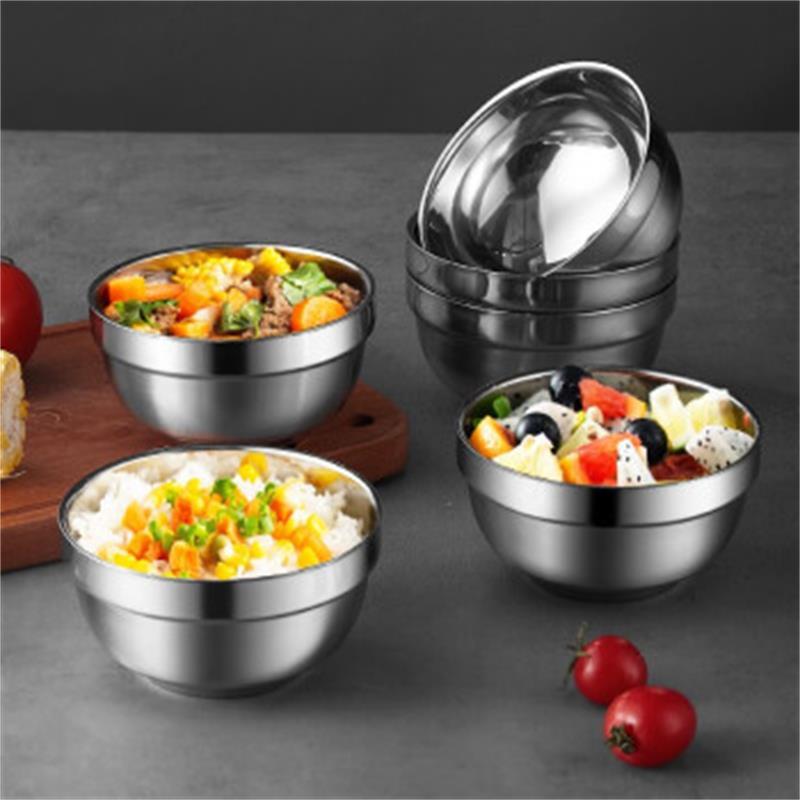 201普通不锈钢碗家用米饭碗汤碗食堂餐具,直径12cm(100个)