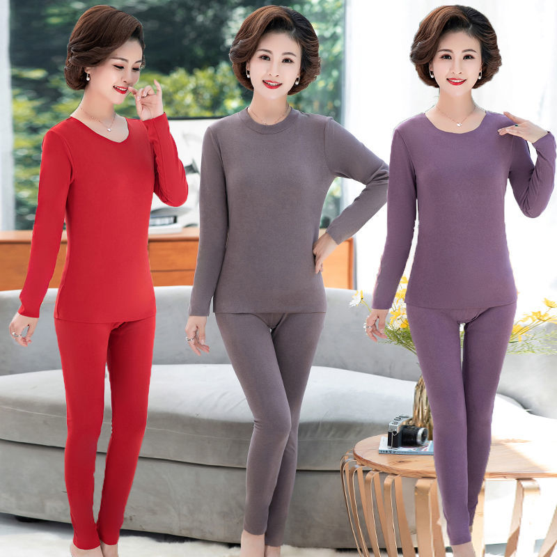 女士秋冬季德绒保暖衣套装塑身美体无痕内衣女套装秋衣秋裤