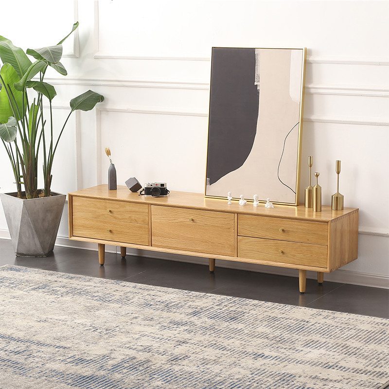 北欧实木电视柜茶几组合现代简约小户型日式白橡木电视柜客厅家具视频