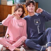 新款情侣睡衣女春秋季长袖男士棉质韩版休闲卡通家居服套装可外穿